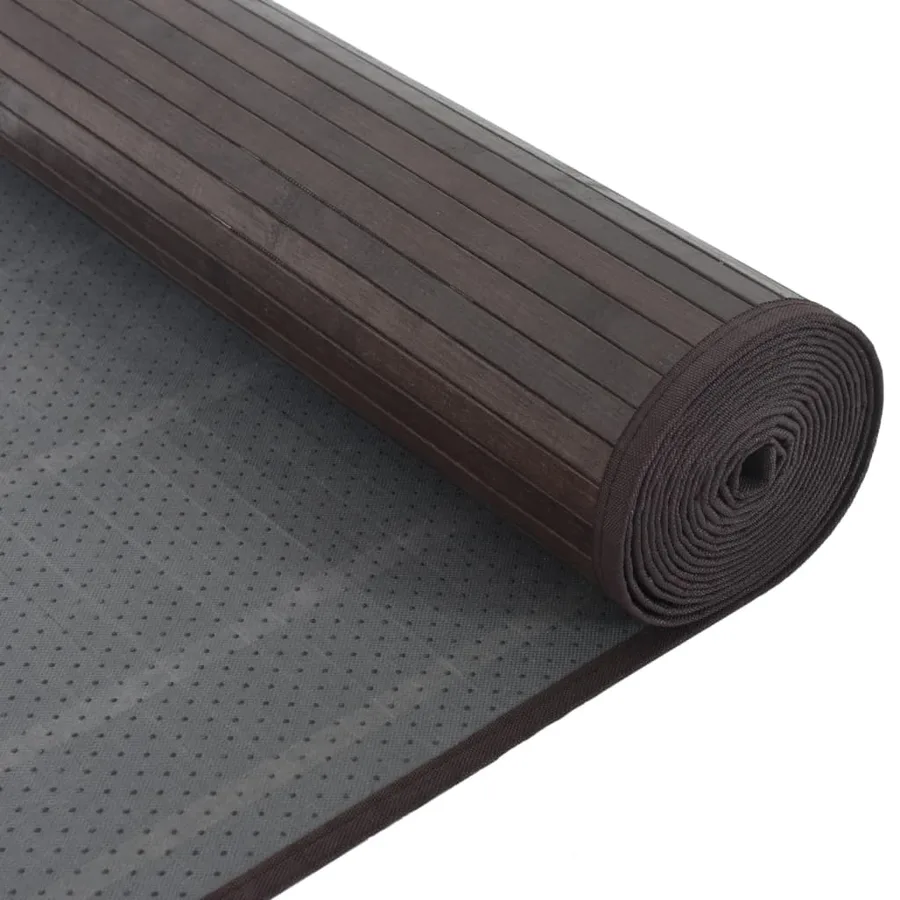 Tapis rectangulaire marron foncé 80x500 cm bambou - 5