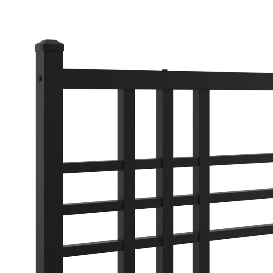 Cadre de lit métal sans matelas avec tête de lit noir 90x190 cm - 7