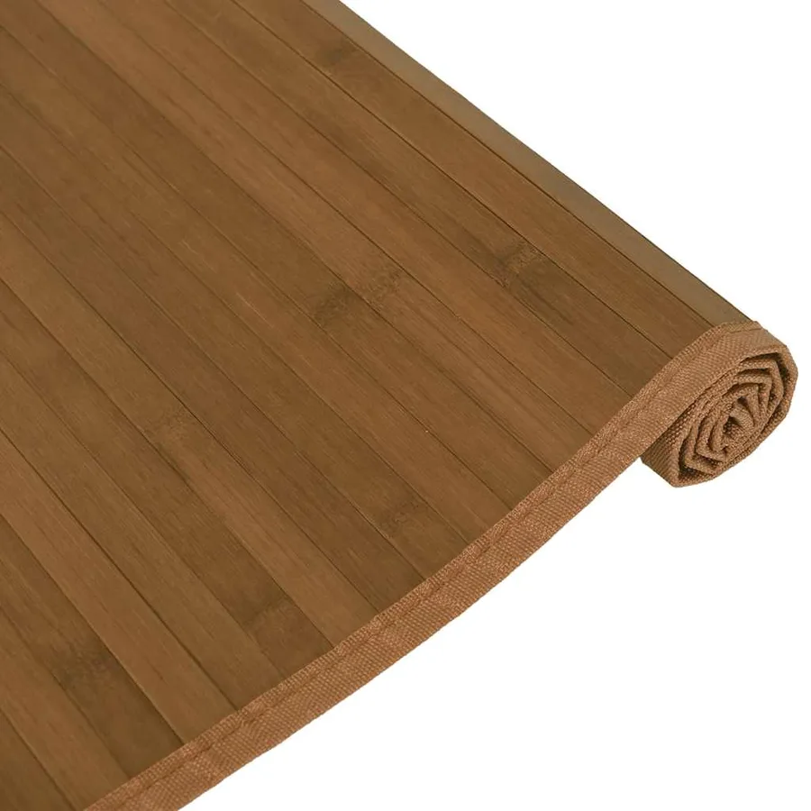Tapis rectangulaire marron 80x200 cm bambou - 4