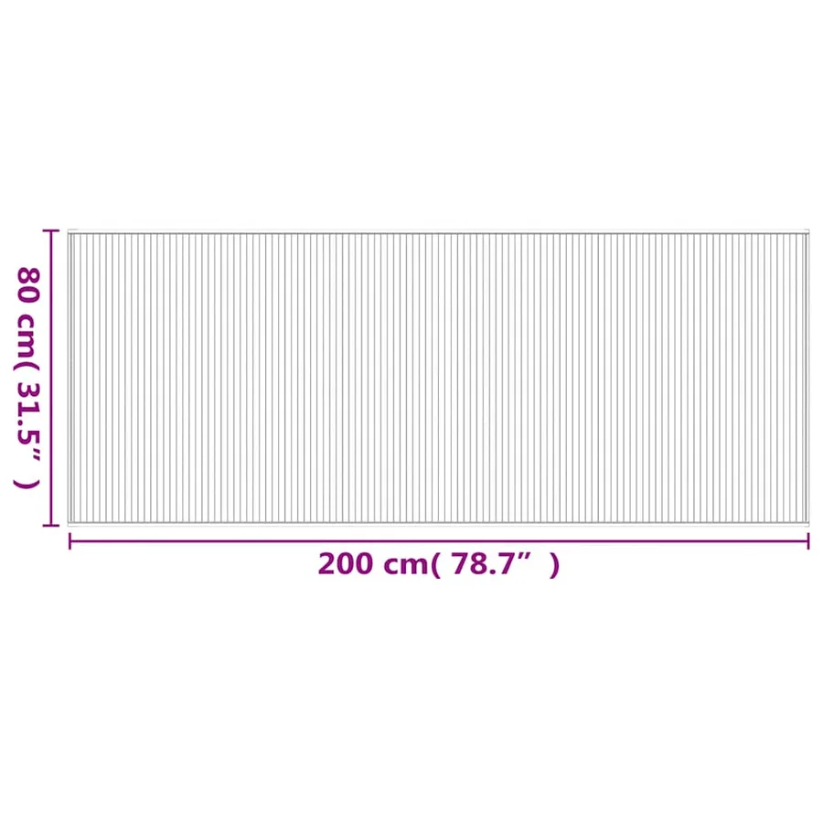 Tapis rectangulaire marron 80x200 cm bambou - 8