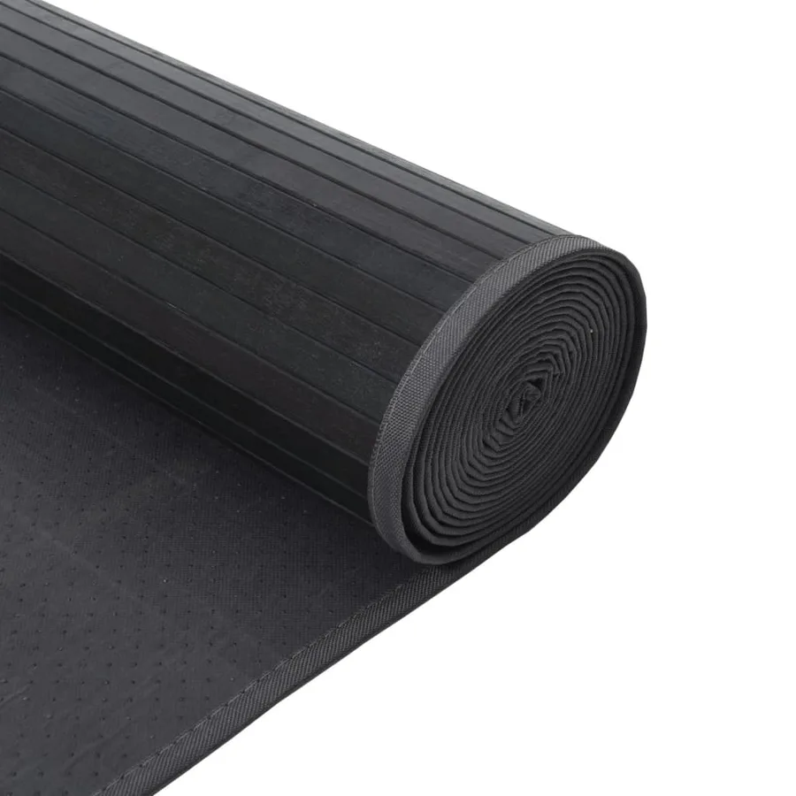 Tapis rectangulaire gris 70x500 cm bambou - 5