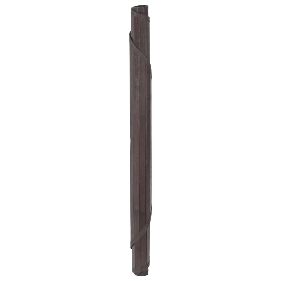 Tapis rond marron foncé 80 cm bambou - 3