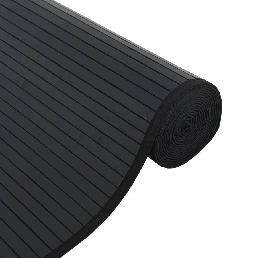 Tapis rectangulaire noir 60x500 cm bambou - 4