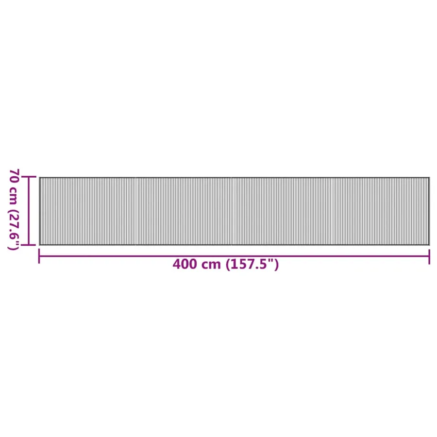 Tapis rectangulaire gris 70x400 cm bambou - 8