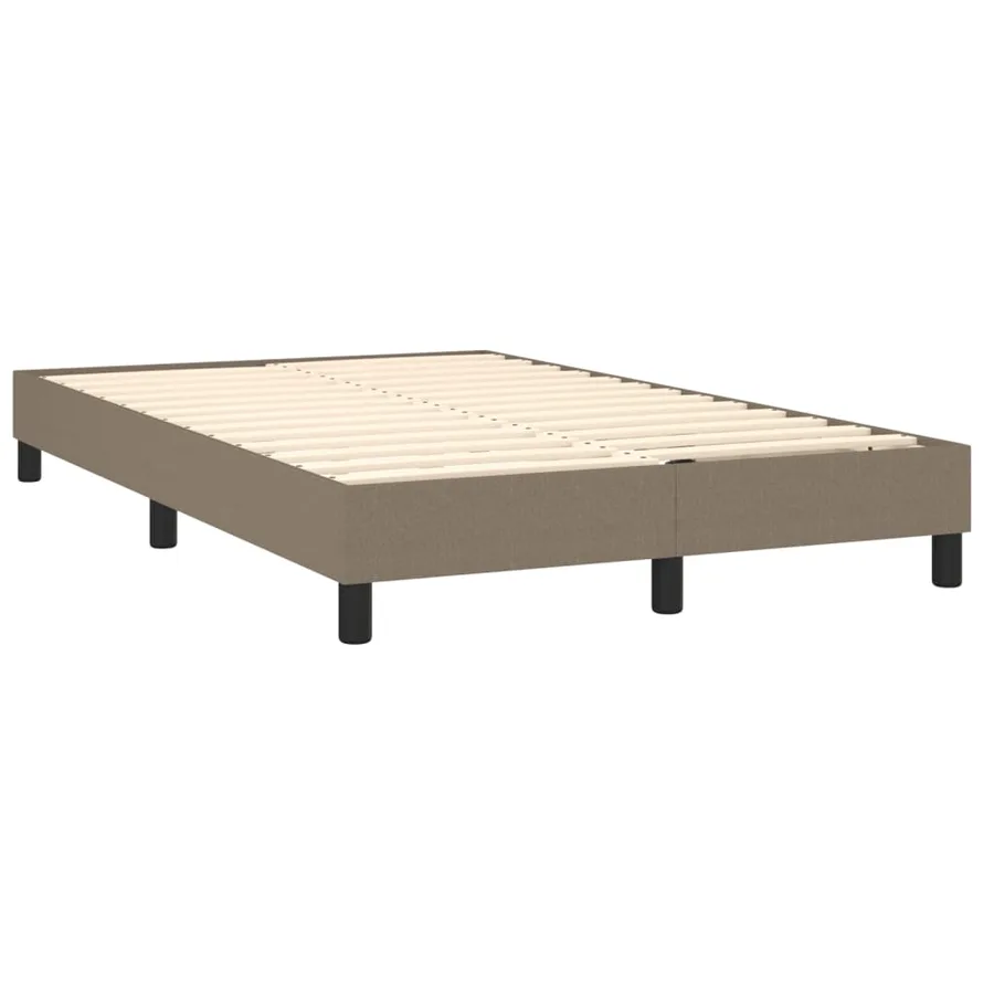 Sommier à lattes de lit matelas et LED taupe 120x190 cm tissu - 6