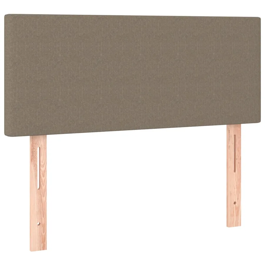 Sommier à lattes de lit matelas et LED taupe 120x190 cm tissu - 9