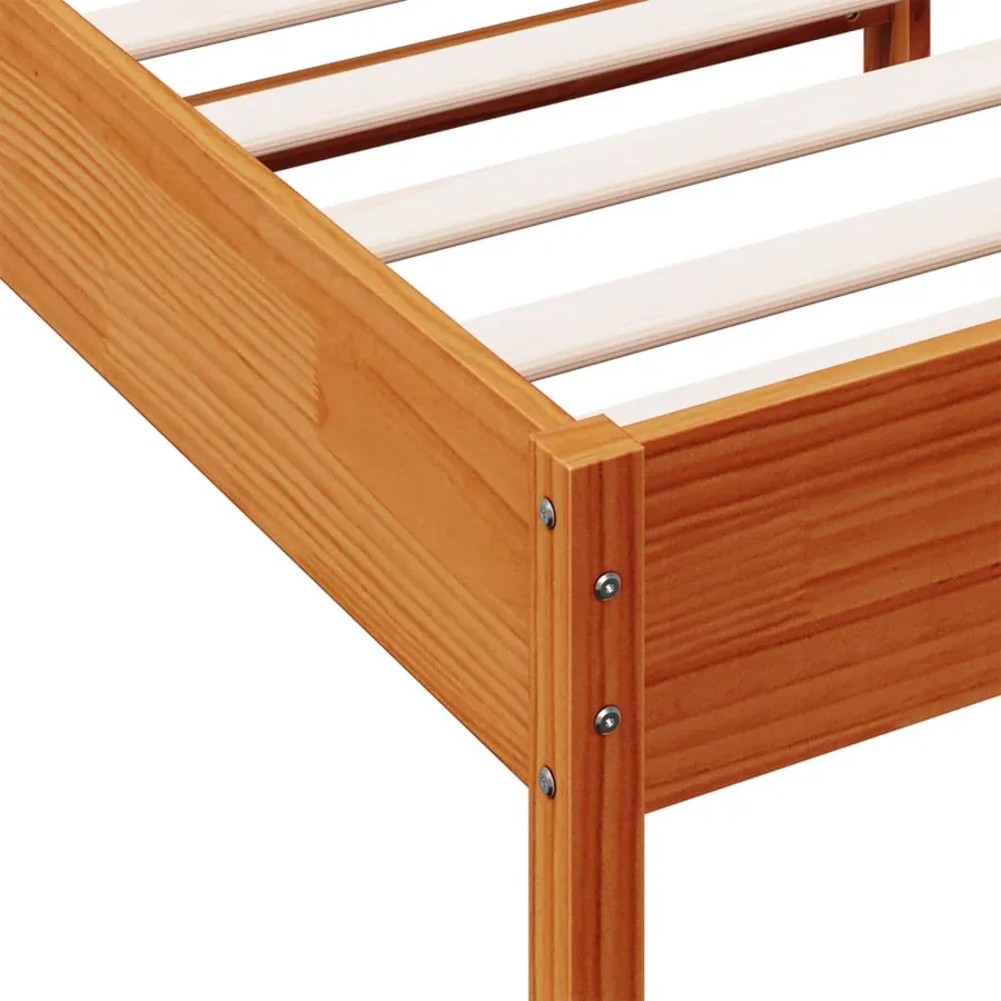 Cadre de lit sans matelas cire marron 90x190 cm bois pin massif - 7