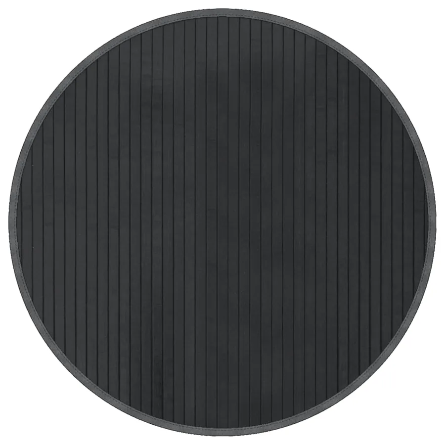 Tapis rond gris 60 cm bambou - 2