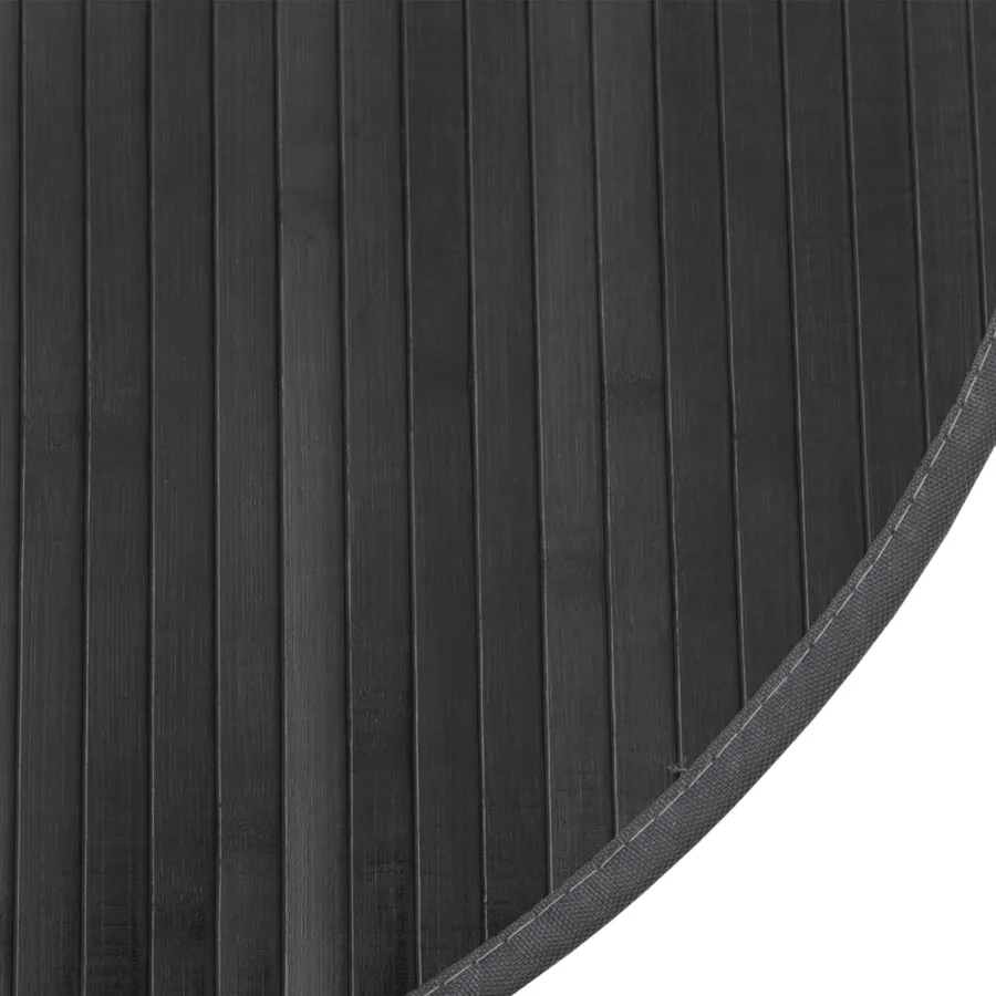 Tapis rond gris 60 cm bambou - 6