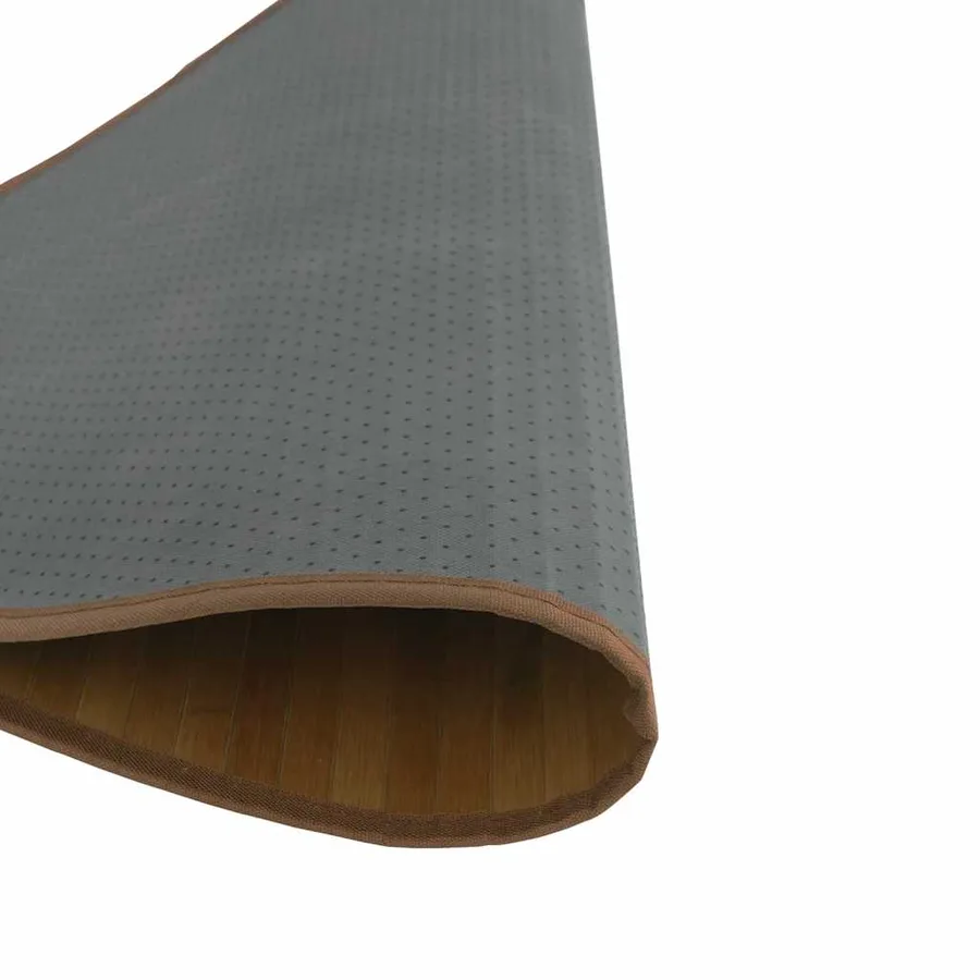 Tapis rond marron 60 cm bambou - 5