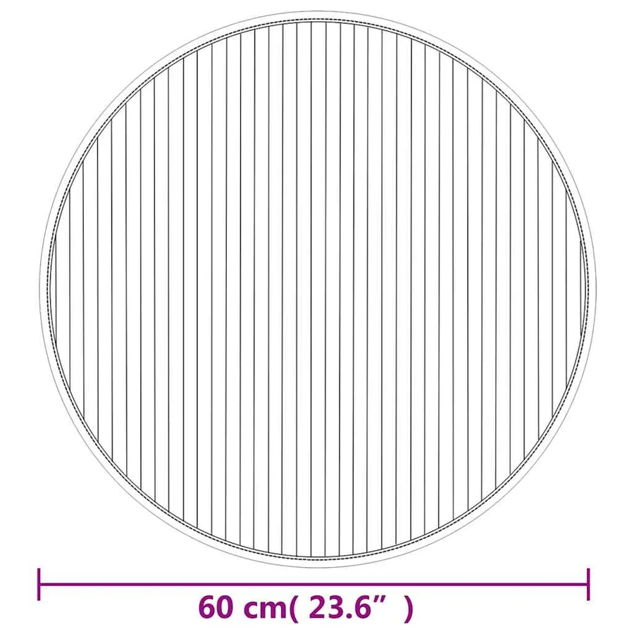 Tapis rond marron 60 cm bambou - 8