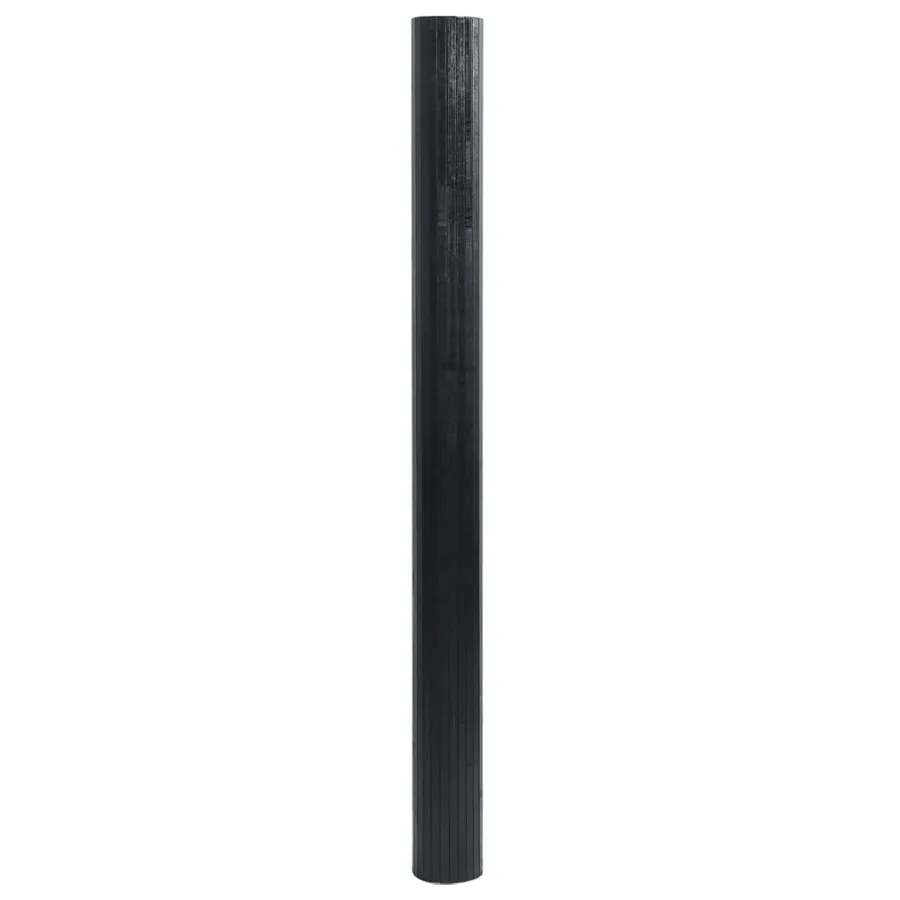 Tapis rectangulaire noir 100x200 cm bambou - 3