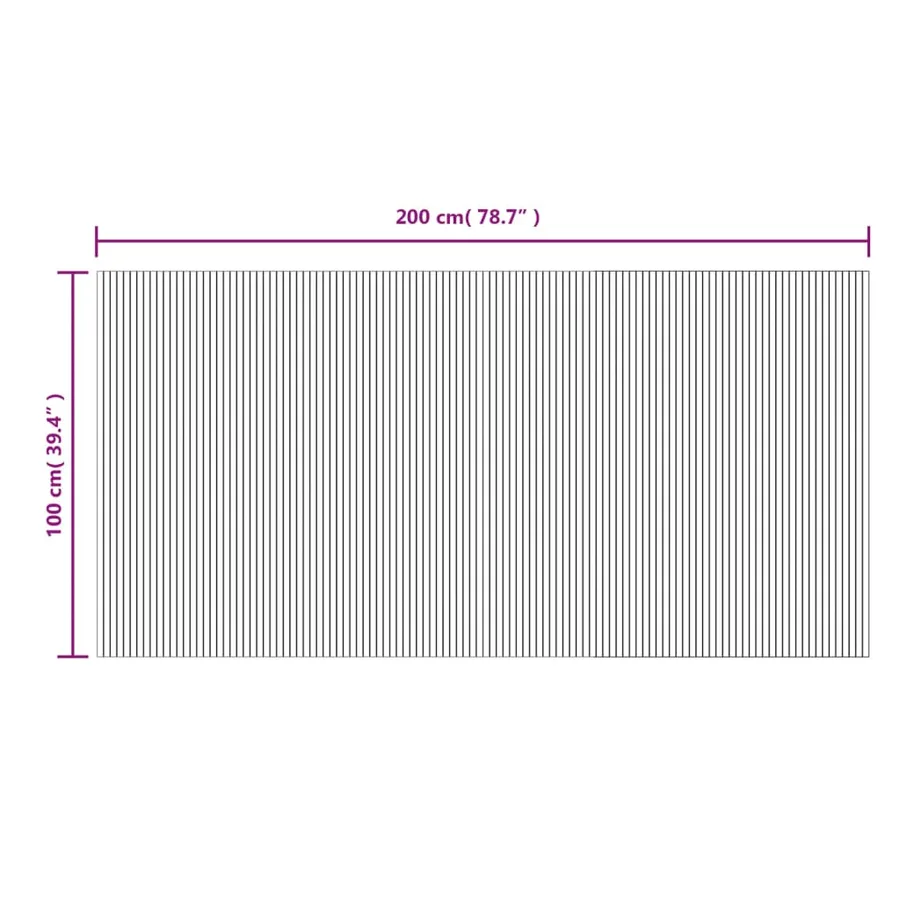 Tapis rectangulaire noir 100x200 cm bambou - 8
