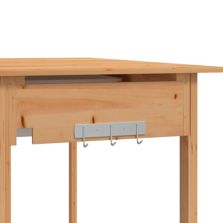 Table de rempotage avec évier marron bois massif de sapin - 10