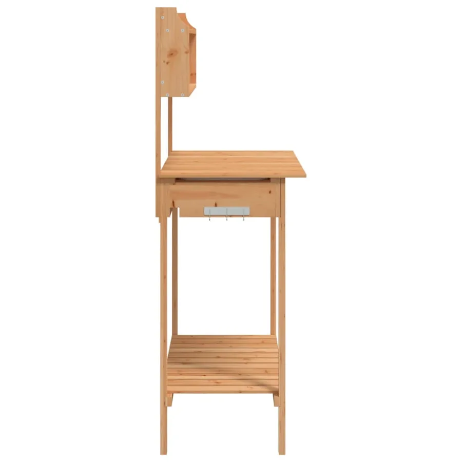 Table de rempotage avec évier marron bois massif de sapin - 8