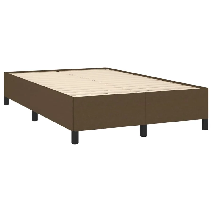 Sommier à lattes de lit et matelas marron foncé 120x190cm tissu - 4