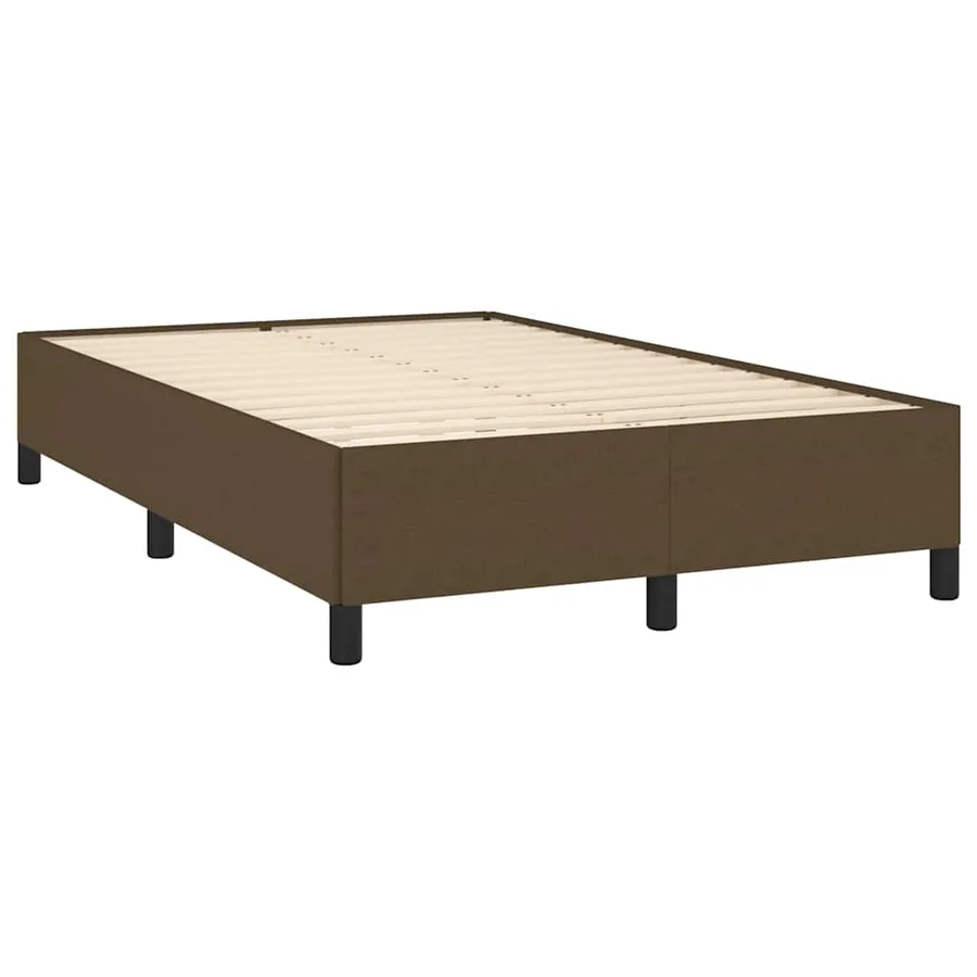 Sommier à lattes de lit et matelas marron foncé 120x190cm tissu - 4