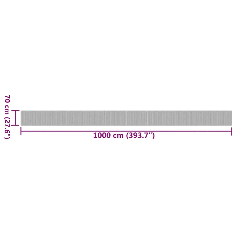 Tapis rectangulaire marron foncé 70x1000 cm bambou - 8