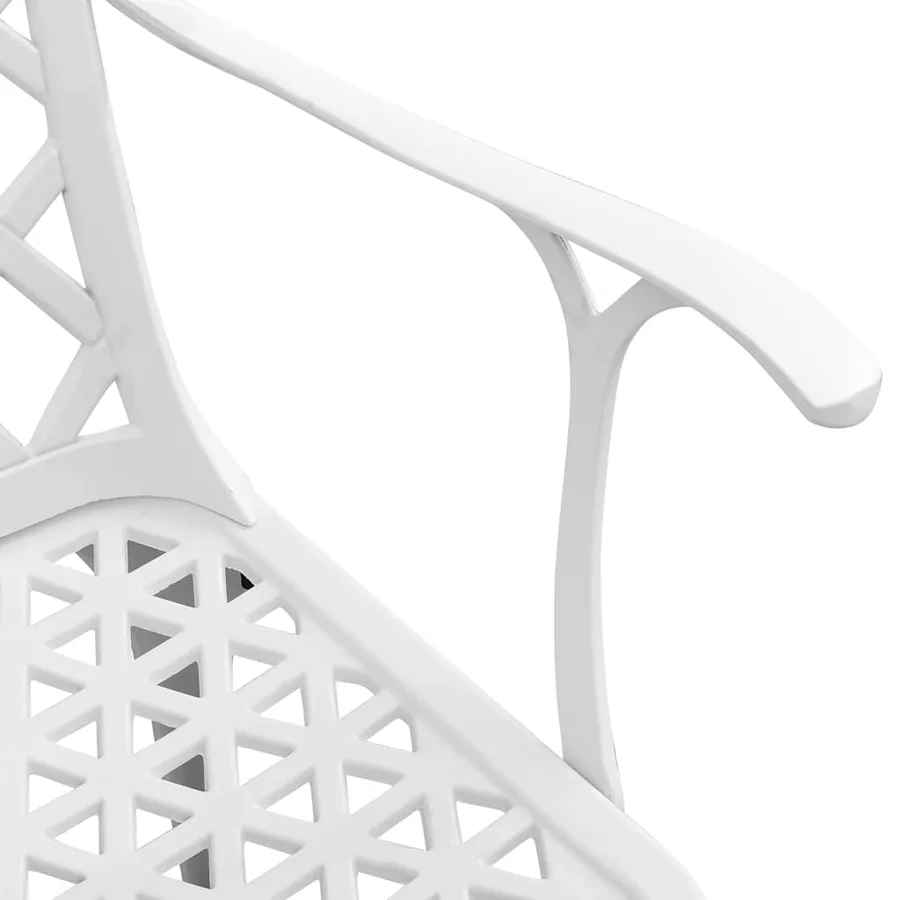 Ensemble à manger de jardin 5 pcs blanc aluminium coulé - 10