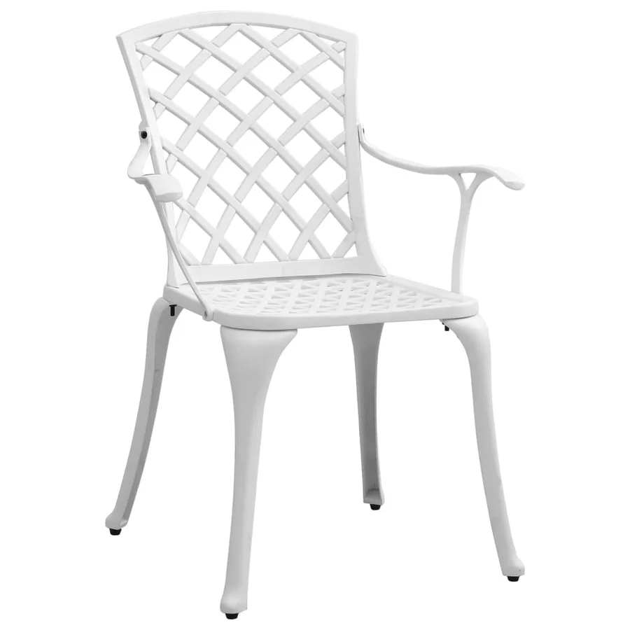 Ensemble à manger de jardin 5 pcs blanc aluminium coulé - 7