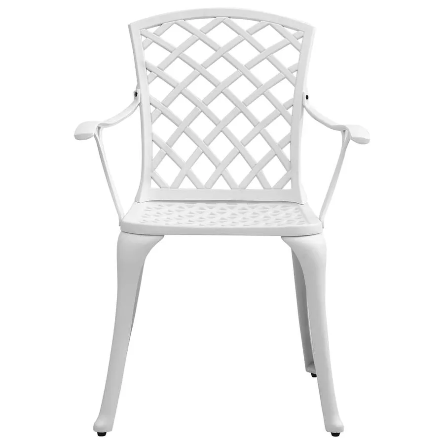 Ensemble à manger de jardin 5 pcs blanc aluminium coulé - 8