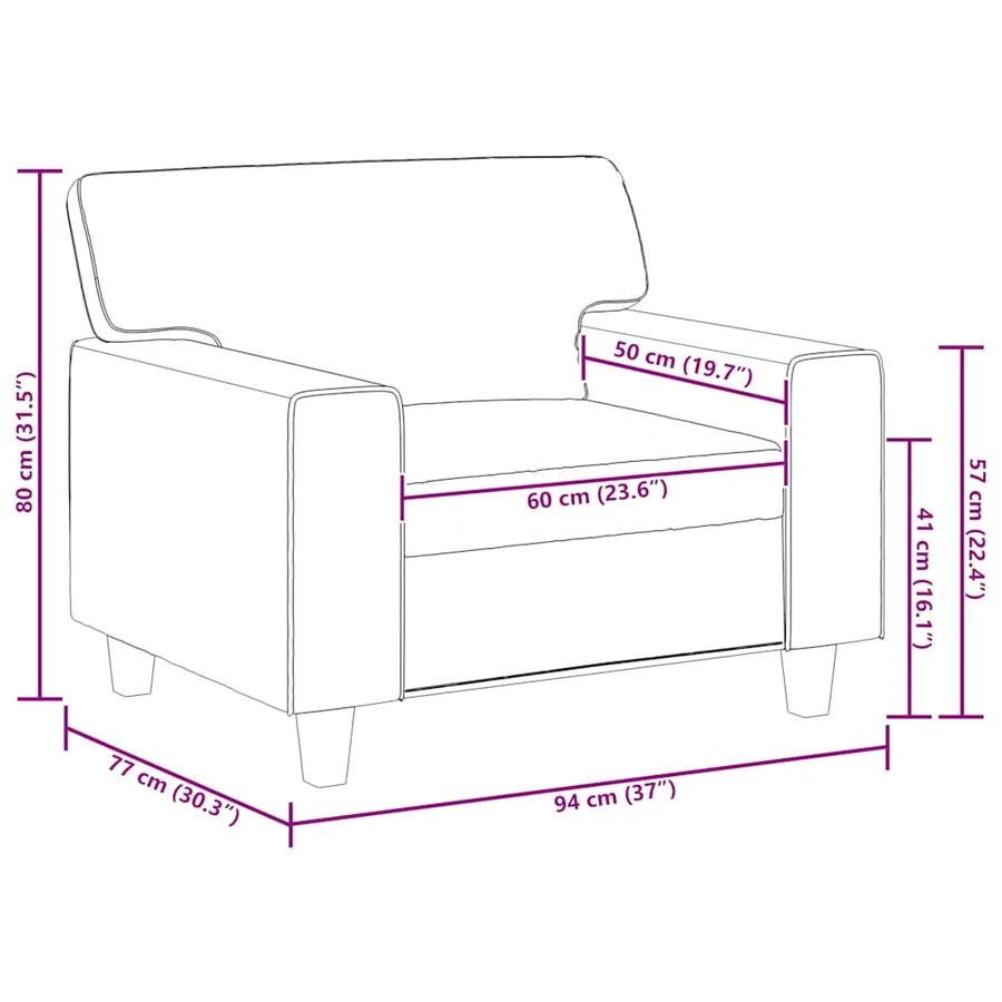 Fauteuil Cappuccino 60 cm Similicuir - 9