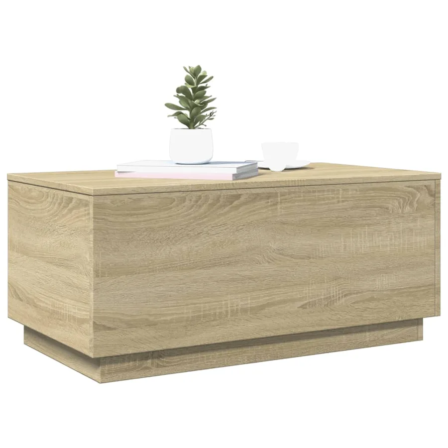 Table basse avec lumières LED chêne sonoma 90x50x40 cm - 6