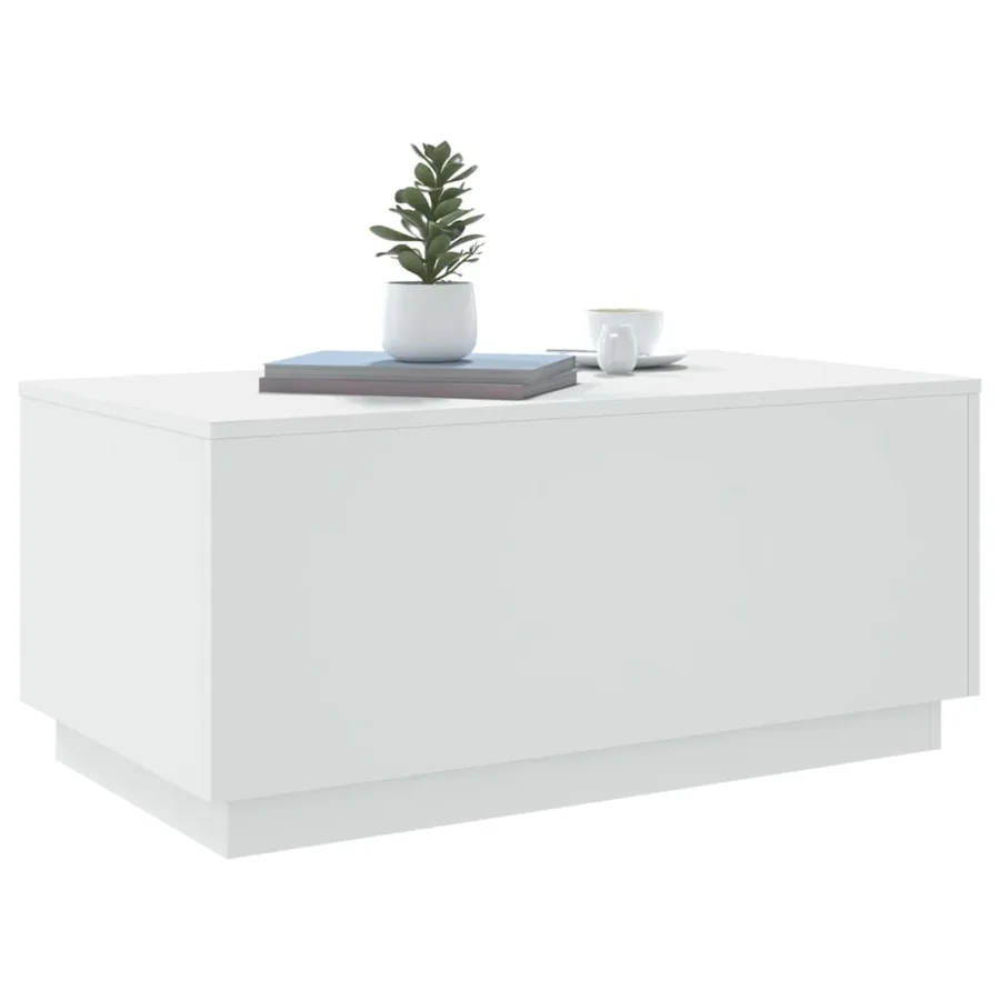 Table basse avec lumières LED blanc 90x50x40 cm - 6