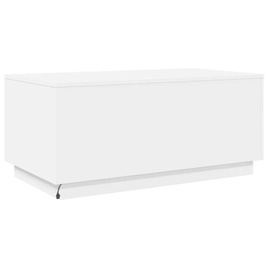 Table basse avec lumières LED blanc 90x50x40 cm - 9