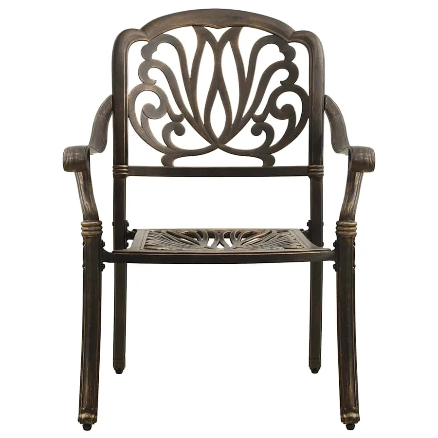 Ensemble manger de jardin 5 pcs bronze aluminium coulé - 8