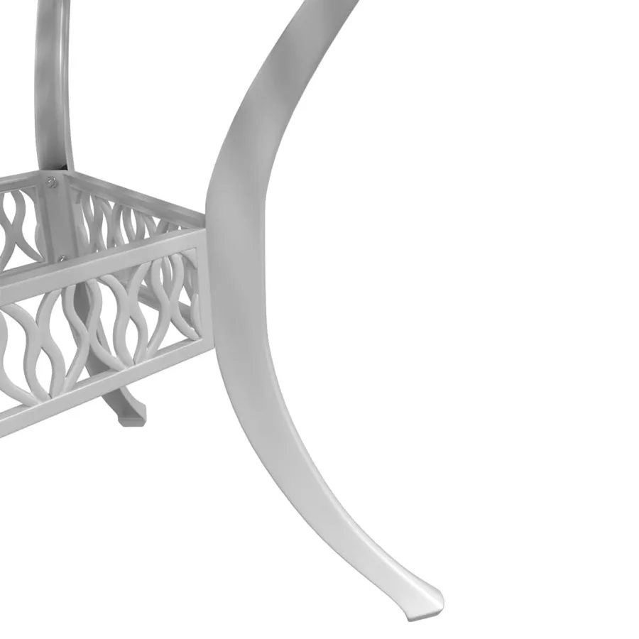Table de jardin blanc Ø90x75 cm aluminium coulé - 10