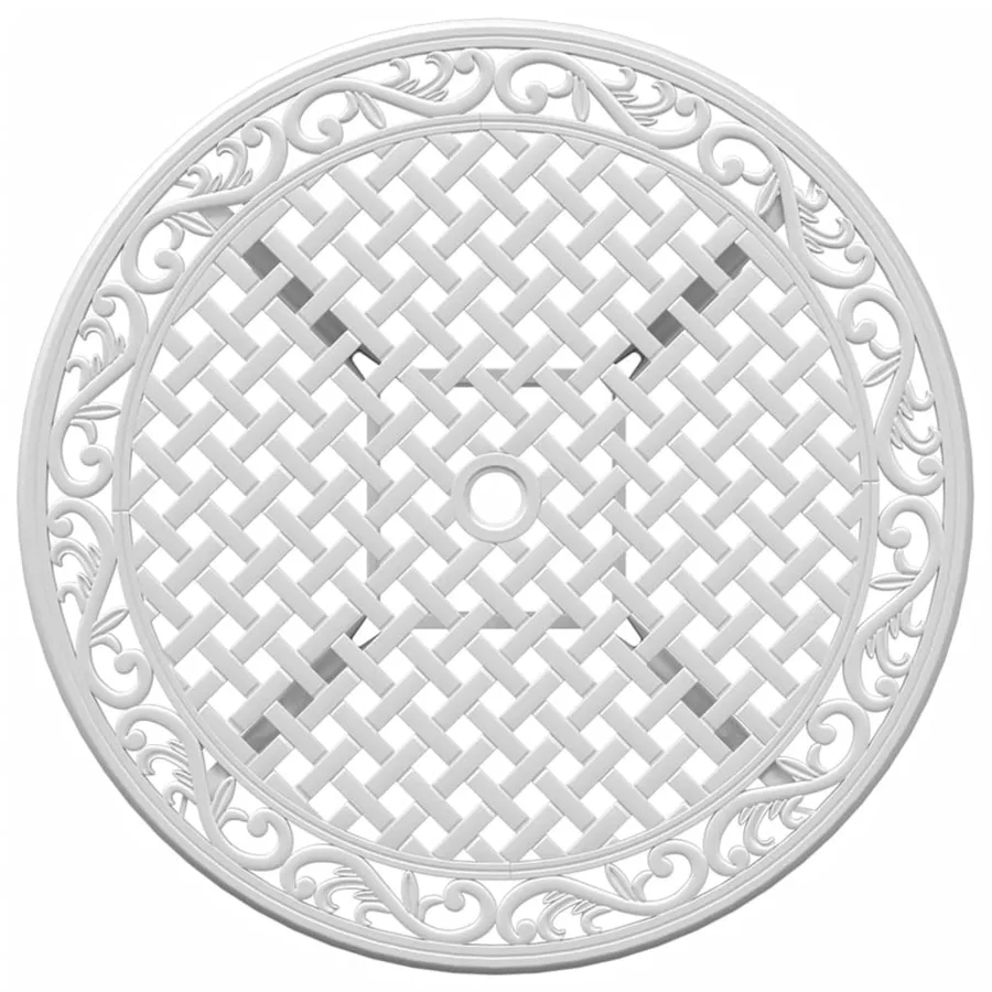 Table de jardin blanc Ø90x75 cm aluminium coulé - 8