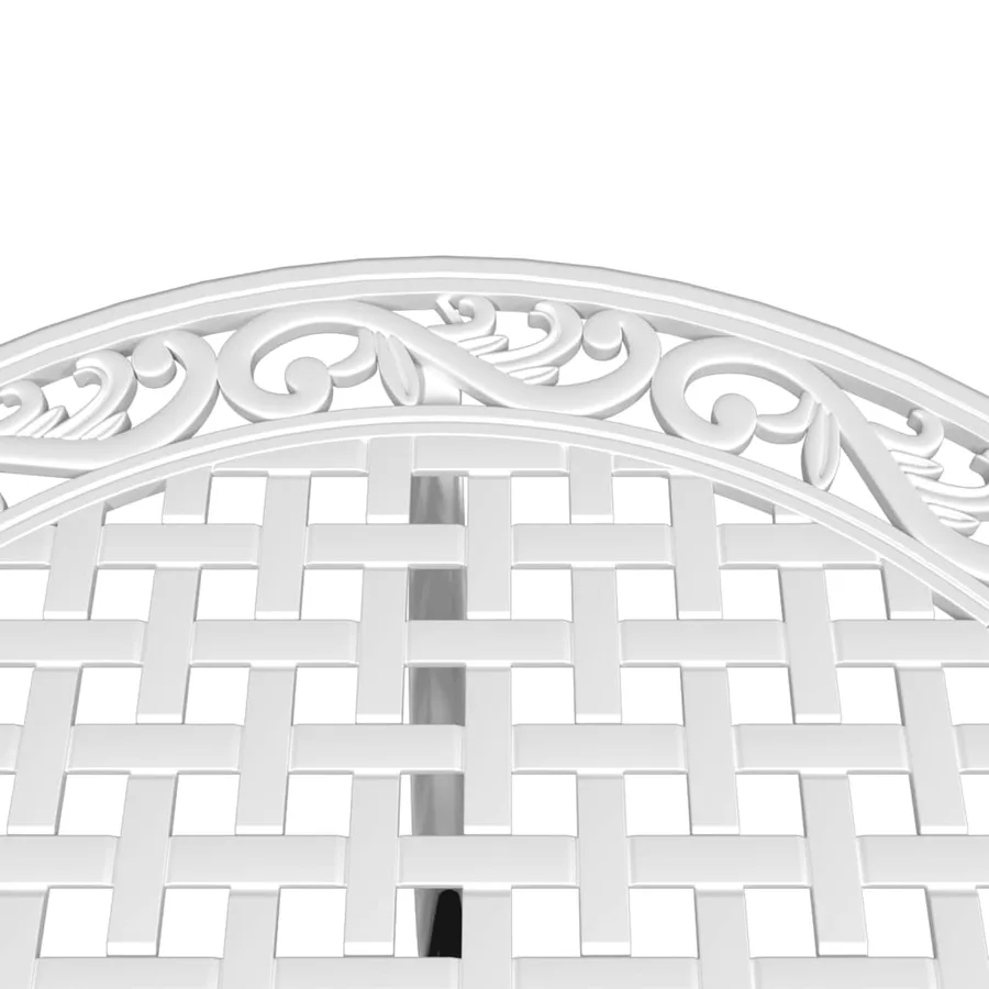 Table de jardin blanc Ø90x75 cm aluminium coulé - 9