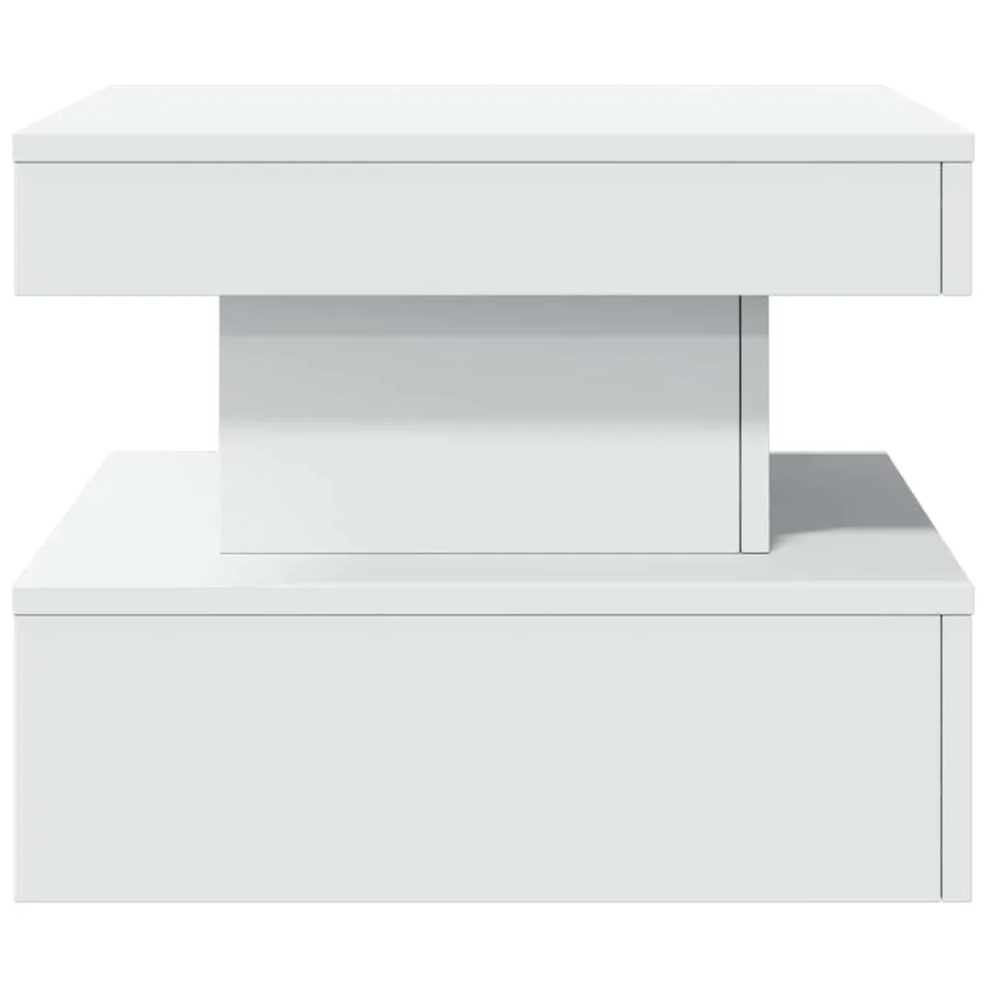 Table basse avec lumières LED blanc 50x50x40 cm - 8