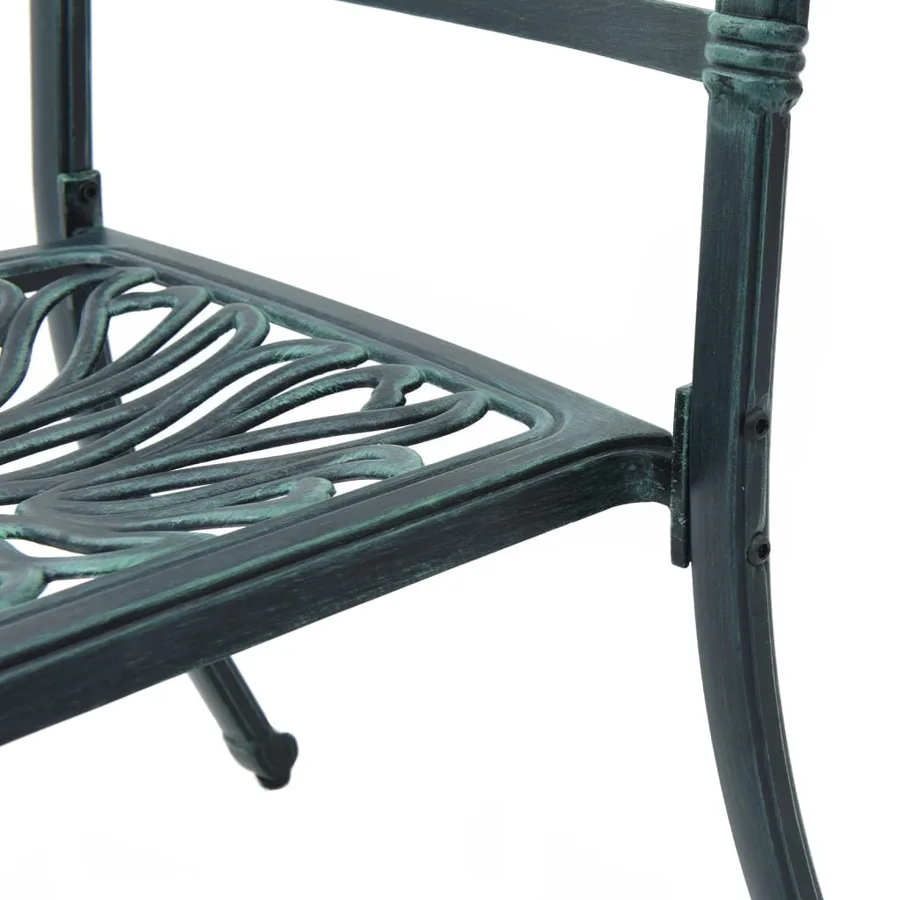 Ensemble à manger de jardin 5 pcs vert aluminium coulé - 10
