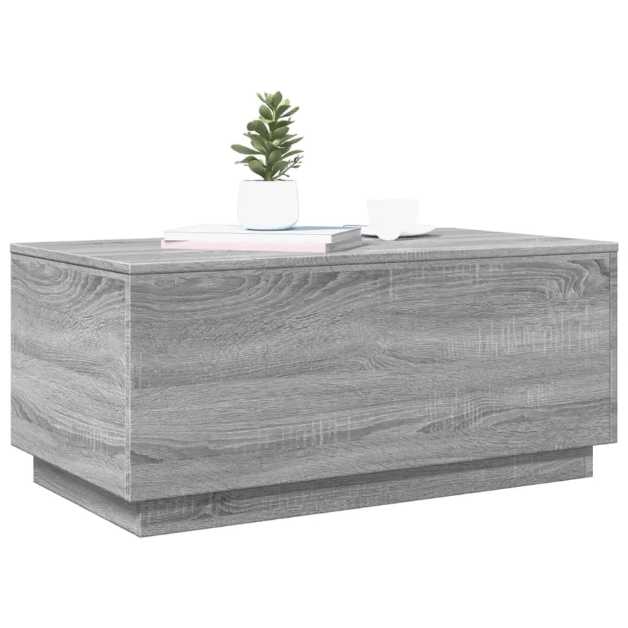 Table basse avec lumières LED gris sonoma 90x50x40 cm - 6