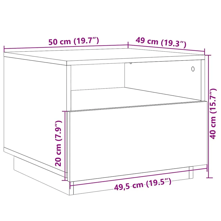 Table basse avec lumières LED chêne sonoma 50x49x40 cm - 15