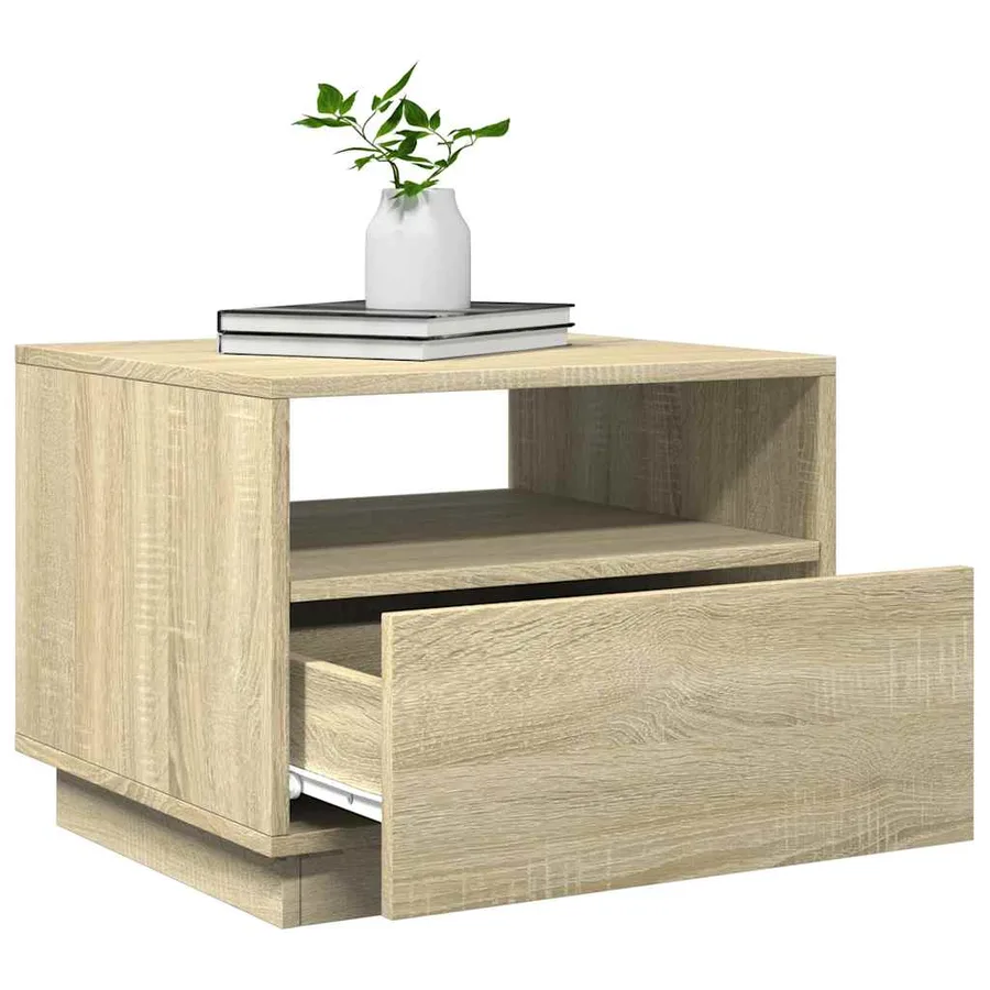Table basse avec lumières LED chêne sonoma 50x49x40 cm - 6