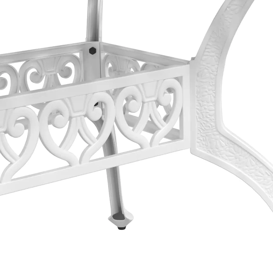 Ensemble à manger de jardin 5 pcs blanc aluminium coulé - 5