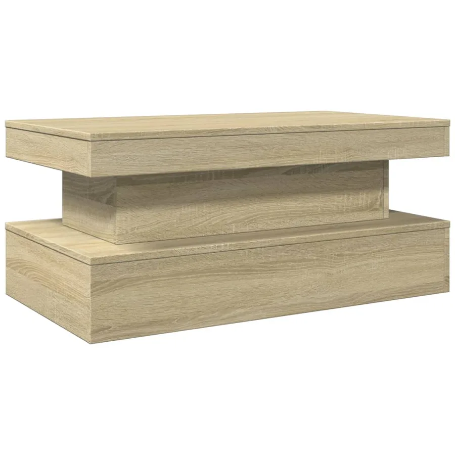 Table basse avec lumières LED chêne sonoma 90x50x40 cm - 3