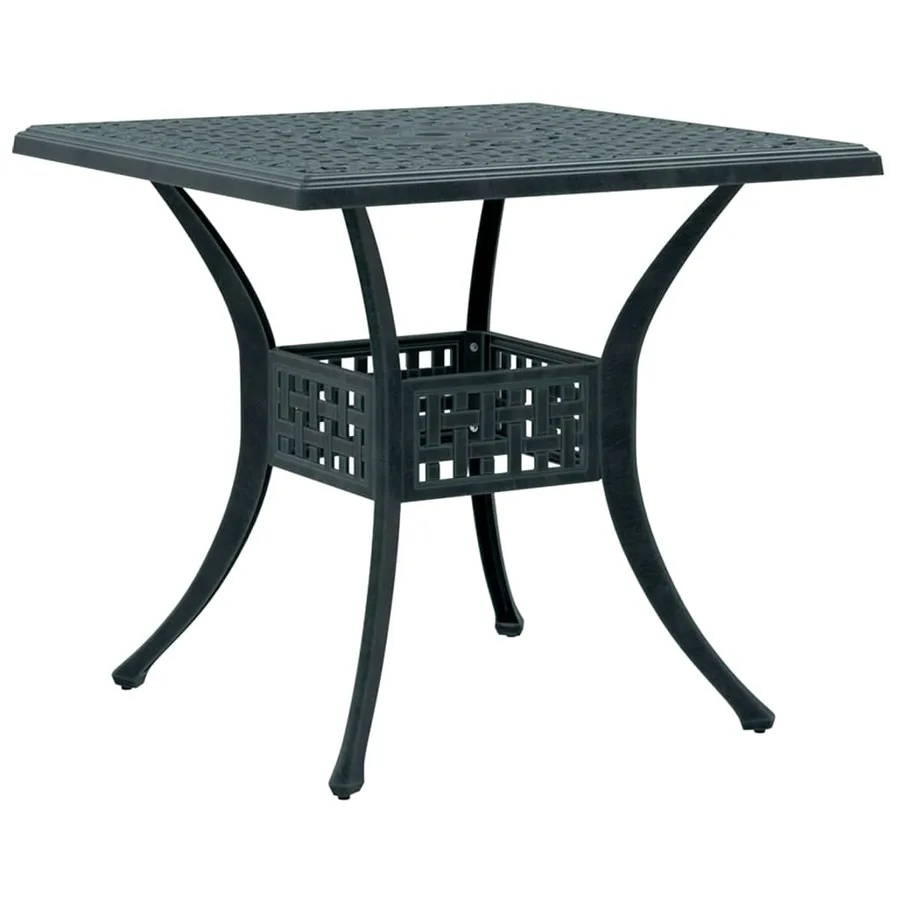 Table de jardin vert 80x80x75 cm aluminium coulé - 2