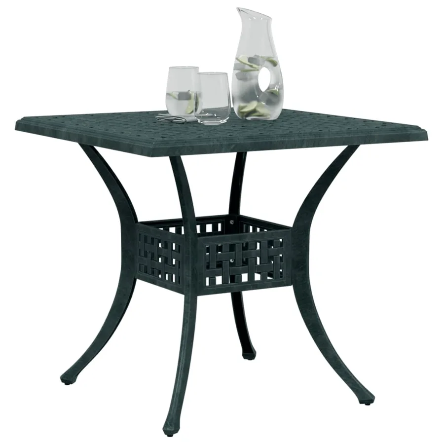 Table de jardin vert 80x80x75 cm aluminium coulé - 4