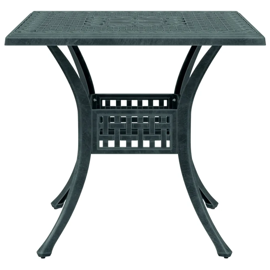 Table de jardin vert 80x80x75 cm aluminium coulé - 5