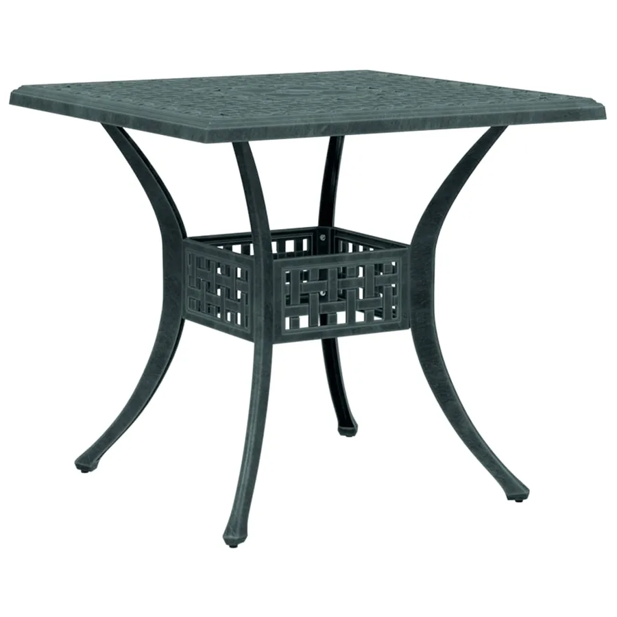 Table de jardin vert 80x80x75 cm aluminium coulé - 7