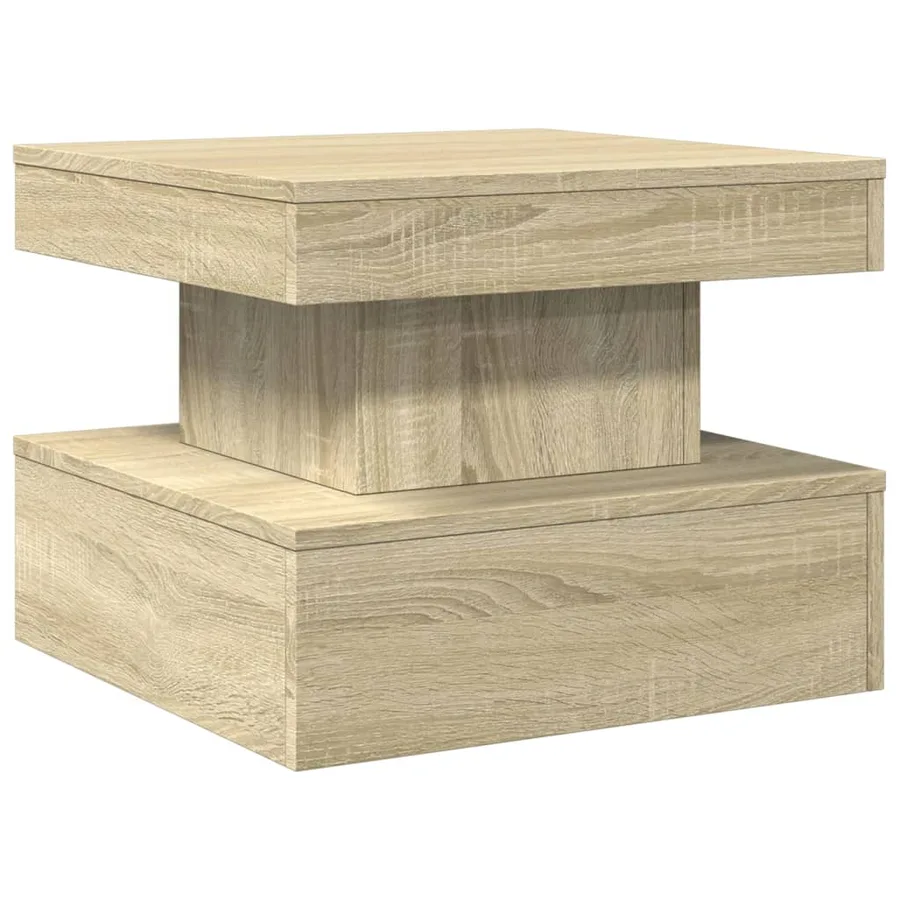 Table basse avec lumières LED chêne sonoma 50x50x40 cm - 3