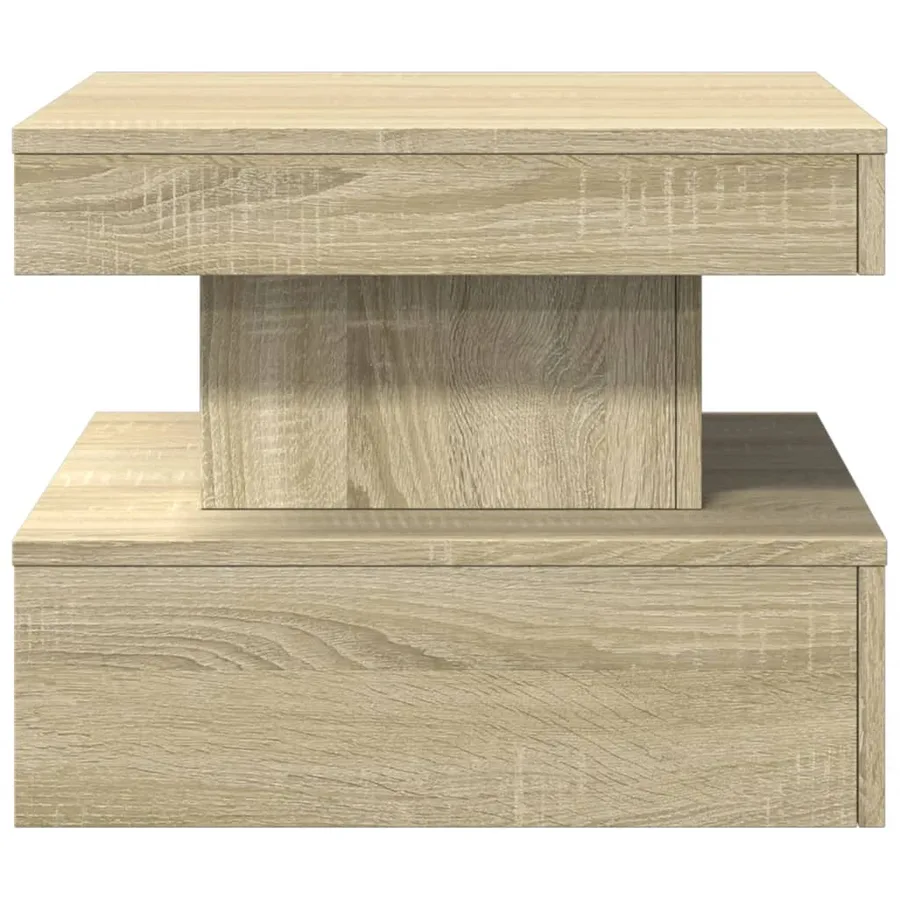 Table basse avec lumières LED chêne sonoma 50x50x40 cm - 7
