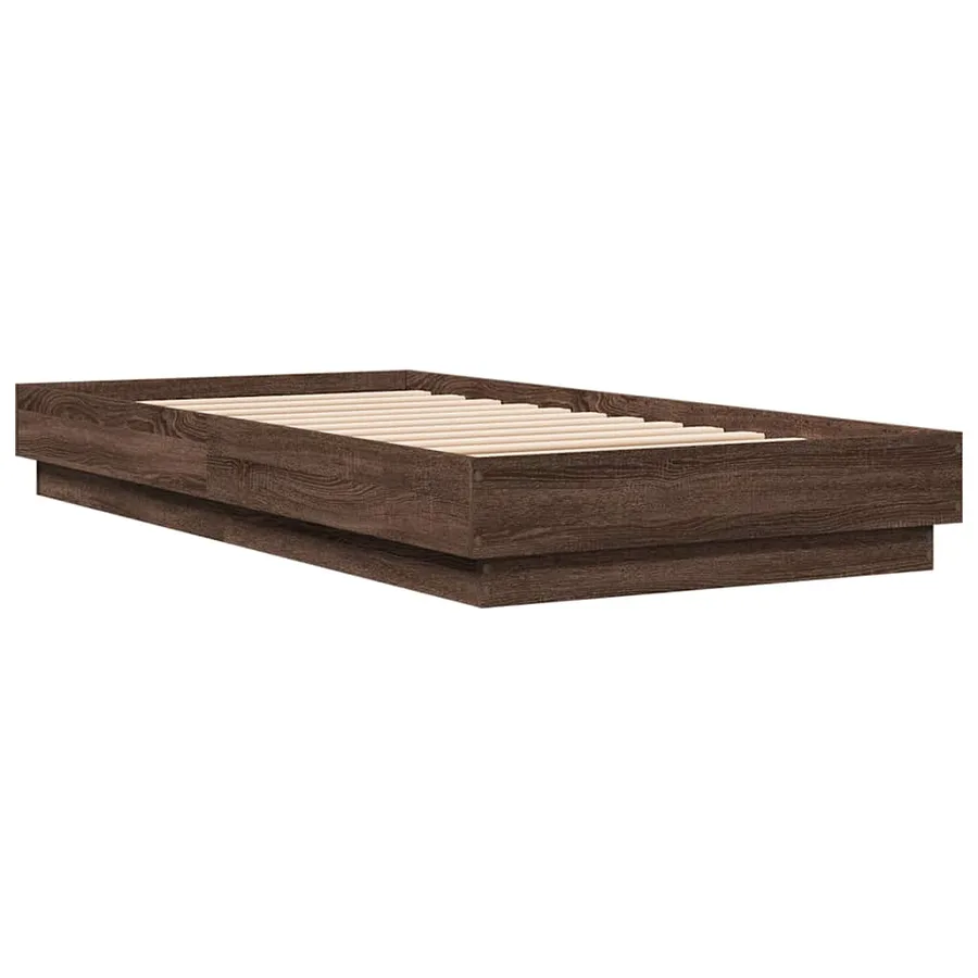 Cadre de lit sans matelas chêne marron 90x190cm bois ingénierie - 3