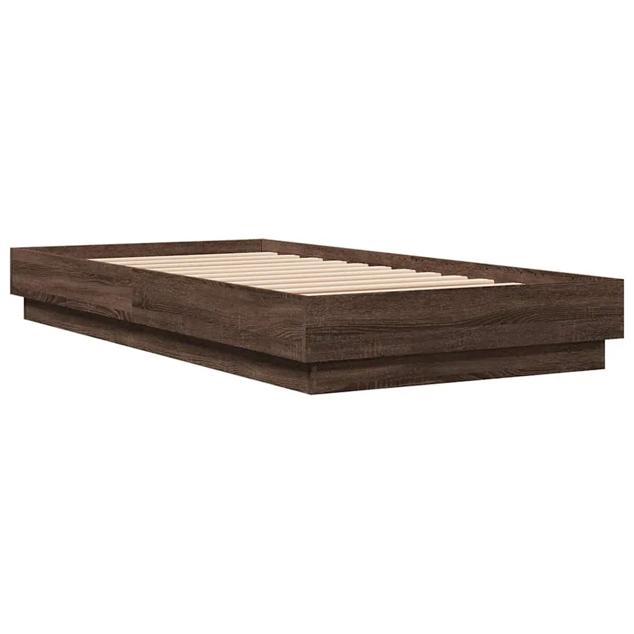 Cadre de lit sans matelas chêne marron 90x190cm bois ingénierie - 6