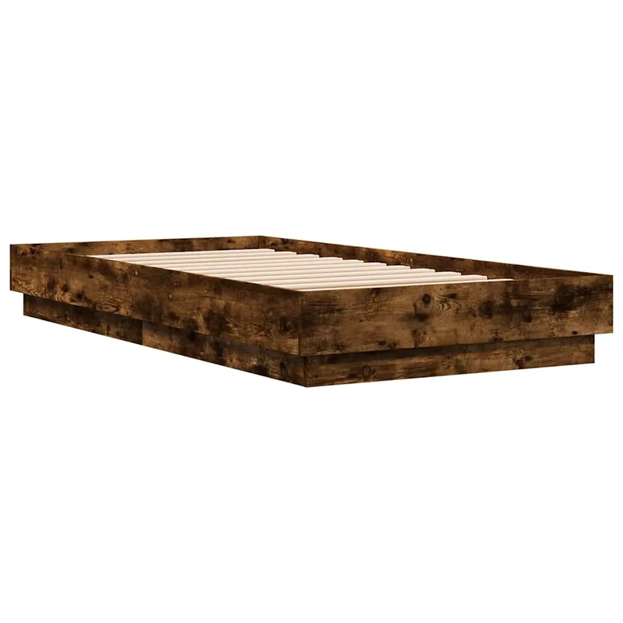 Cadre de lit sans matelas chêne fumé 90x190cm bois d'ingénierie - 3