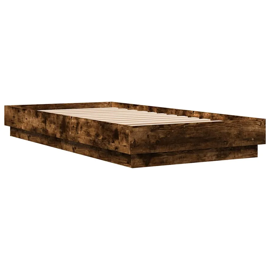 Cadre de lit sans matelas chêne fumé 90x190cm bois d'ingénierie - 6